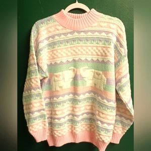 Vintage elephant love sparkle pastel sweater